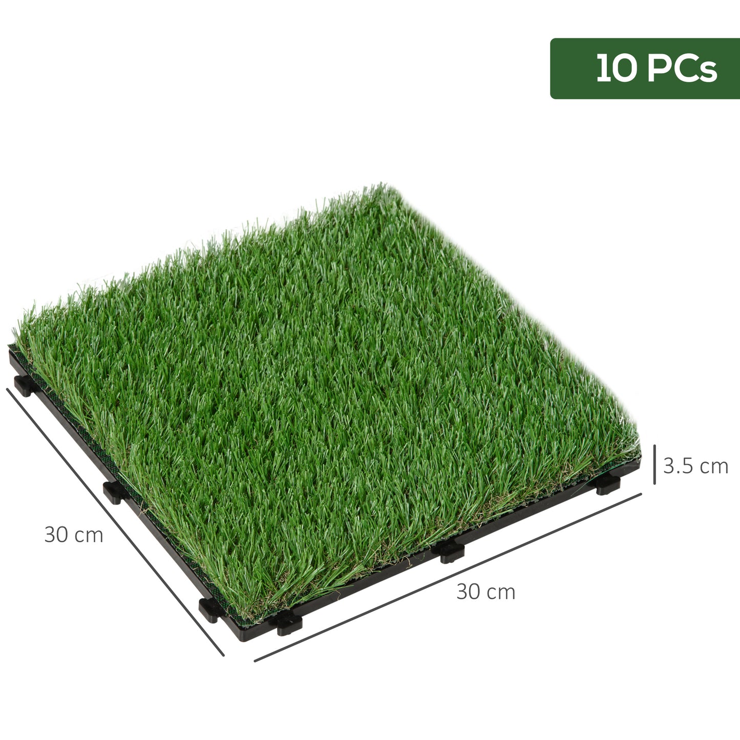 Synthetic Grass for Garden Set of 10pcs Outdoor Artificial Lawn