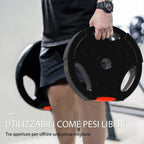 SPORTNOW Weight Kit with 2 10 kg Discs and 2 5 kg Discs in Polypropylene and Sand, Ø34x6 cm and Ø27x4.5 cm, Black