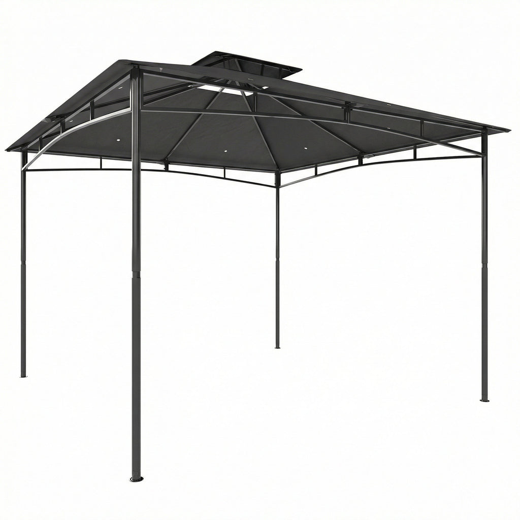 Outsunny Garden Gazebo Outdoor Gazebo Double Roof 3x3 m Dark Grey