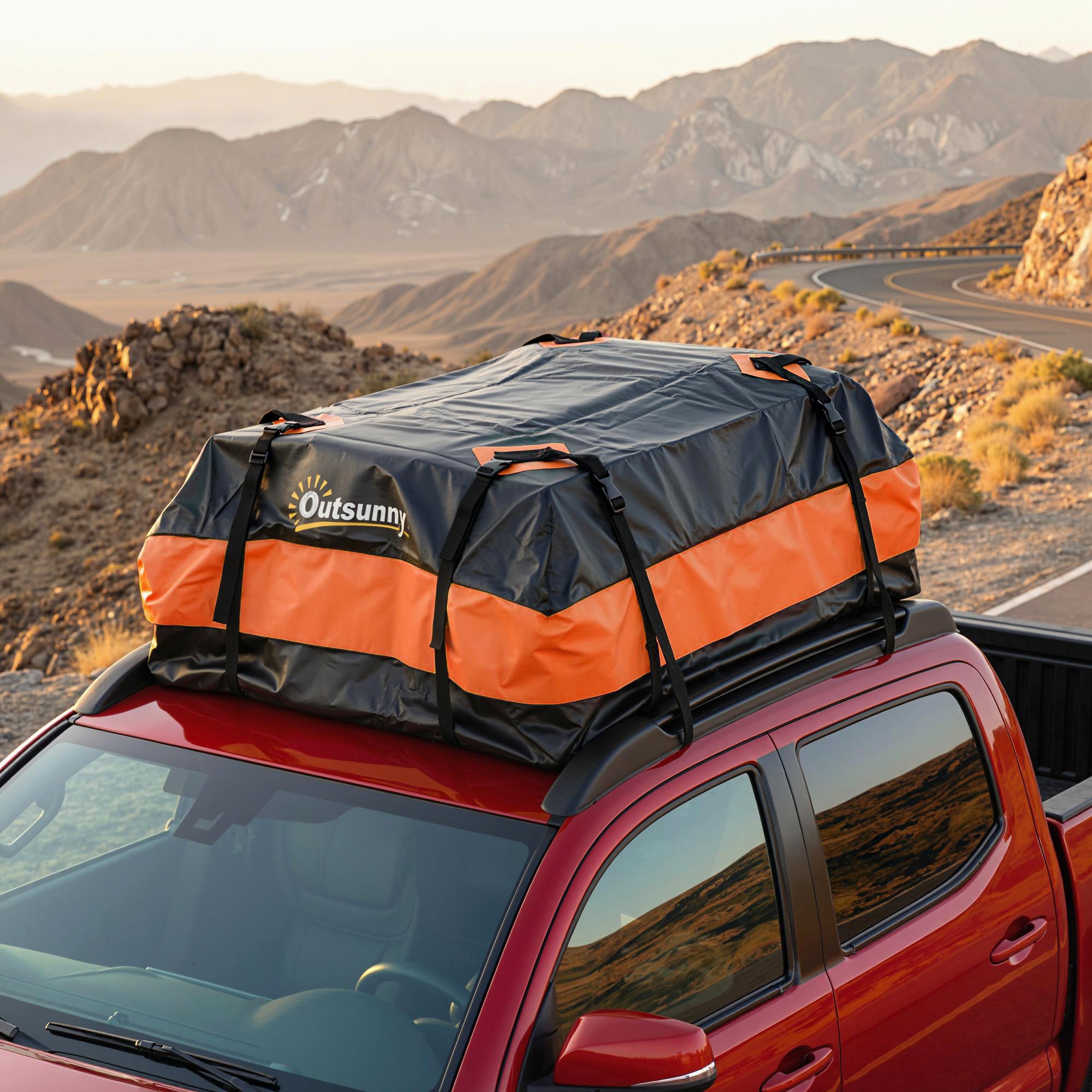 Outsunny Waterproof Roof Rack, 425 Liters, Orange