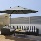 Outsunny Garden umbrella crank and 8 sticks with adjustable angle, Ø2.95x2.5 m, gray - Borgè
