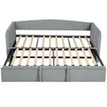 HOMCOM 3-Seater Sofa Bed with Pull-Out Cot, Convertible to a Double Bed, 205 x 186 x 75 cm, Light Grey