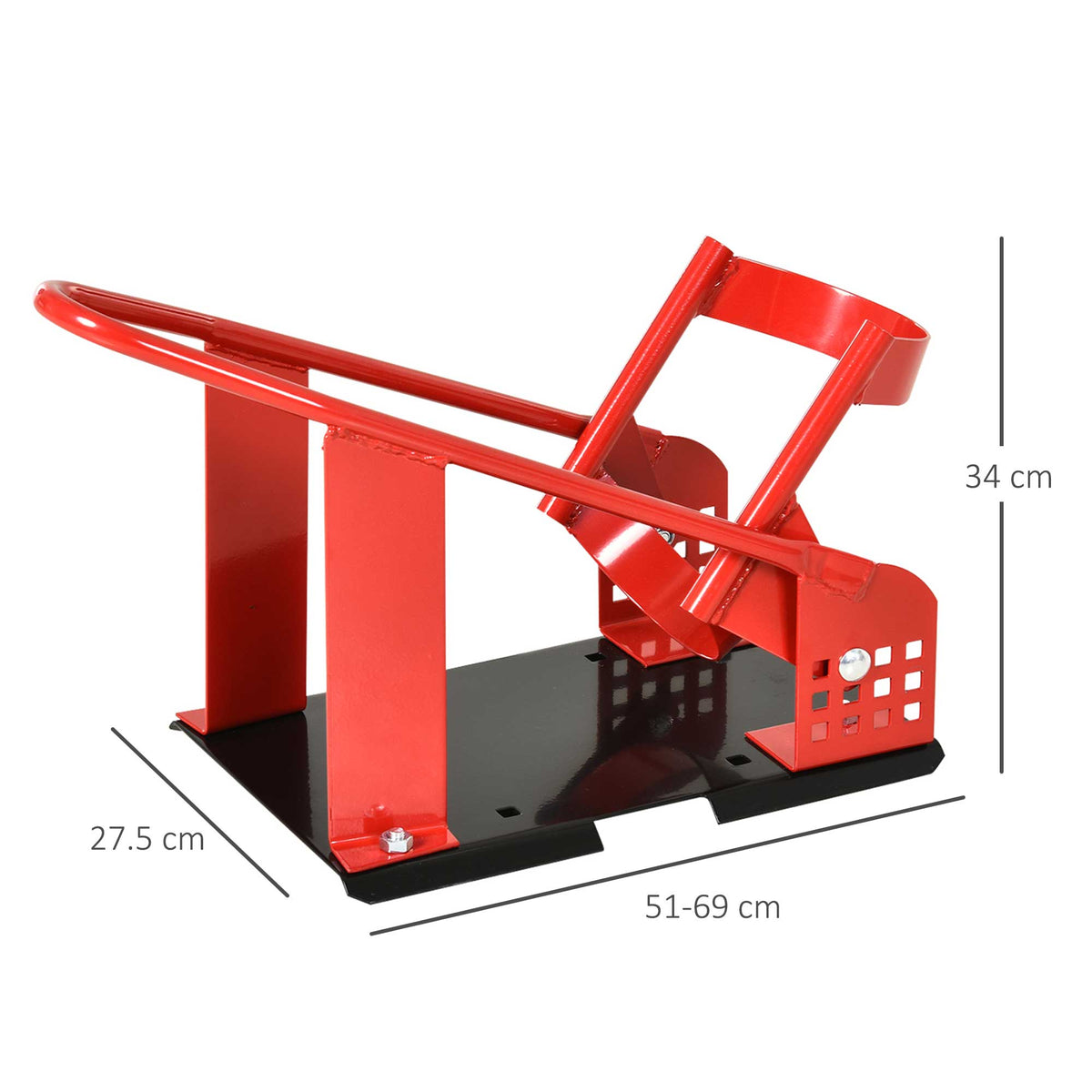 HOMCOM Metal Front Motorcycle Lift Stand for up to 450kg with Pre-Drilled Sections, 27.5x51-69x34 cm