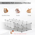 Modular Pet Playpen with 35x35 cm Panels and Accessories, Made of Steel and PP, 140x70x70 cm, Black