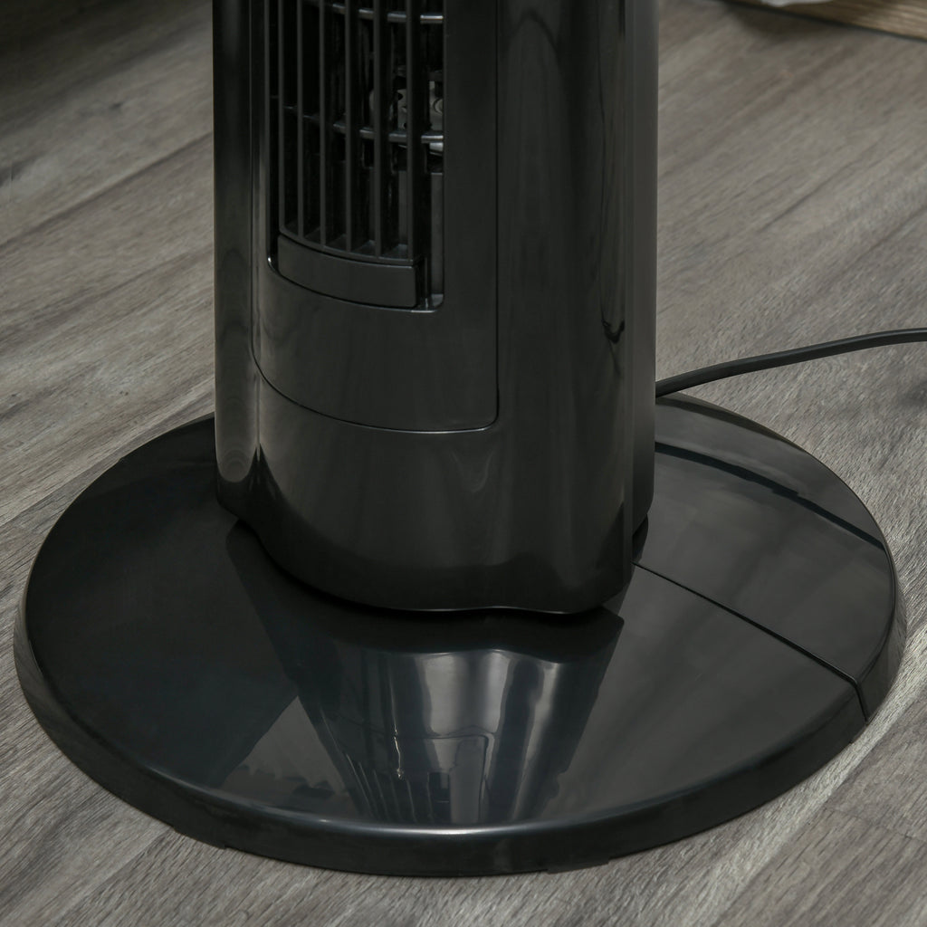 HOMCOM 60W Column Fan with 3 Speeds, 3 Modes and 8h Timer, in ABS, Ø32x106.8 cm, Black - Borgè