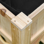 Raised Vegetable Garden Bed with 6 Compartments in Fir Wood, 78.5x58x81cm