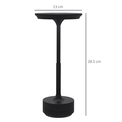 Homcom lamp without touch light LED light 3 shades and rechargeable battery, Ø13x28.5cm, black - Borgè