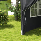 Outsunny Gazebo 3x3 with adjustable height with drainage holes and transport bag, metal, gray - Borgè