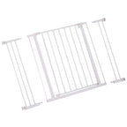 Extendable Safety Dog Gate 76-107cm Pressure Fit, Metal & Plastic, White - Borge' Group Limited