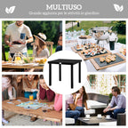 Outsunny Garden Table Wood Effect Dining Table, 78x78 cm, Black