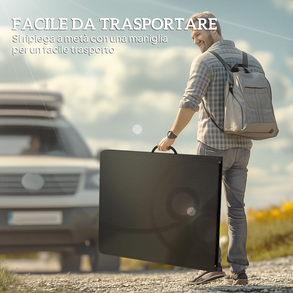 3-Piece Foldable Picnic Set with Table and 2 Benches in HDPE and Metal, Black