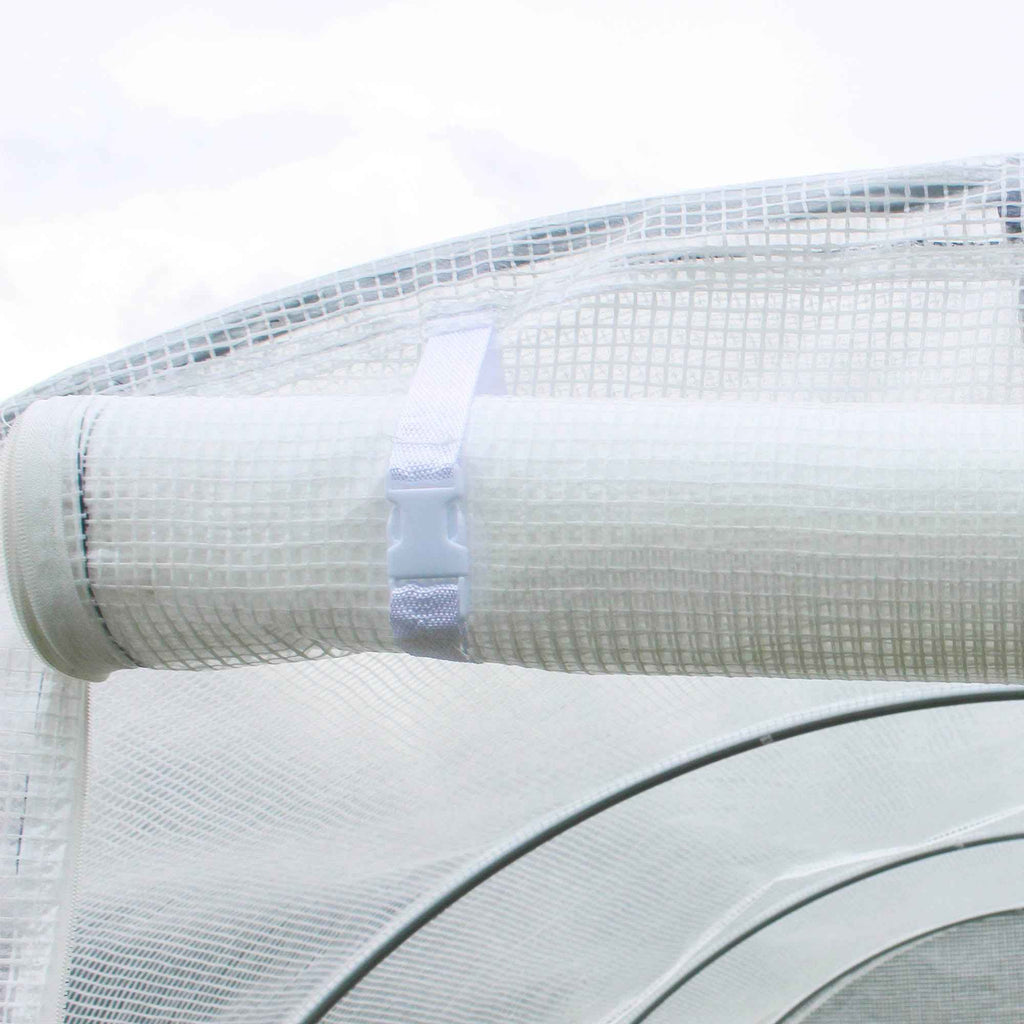 Outsunny PE Greenhouse Cover with 6 Windows, Roll-Up Door and Buried Edges, 3x2x2 m, White