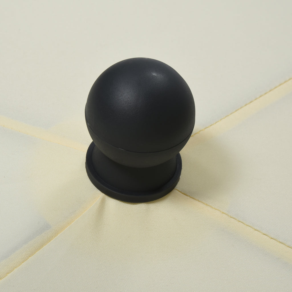 2x1.3m Rectangular Garden Umbrella with Adjustable Tilt and Aluminum Pole, Beige and Black