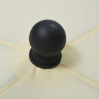 2x1.3m Rectangular Garden Umbrella with Adjustable Tilt and Aluminum Pole, Beige and Black