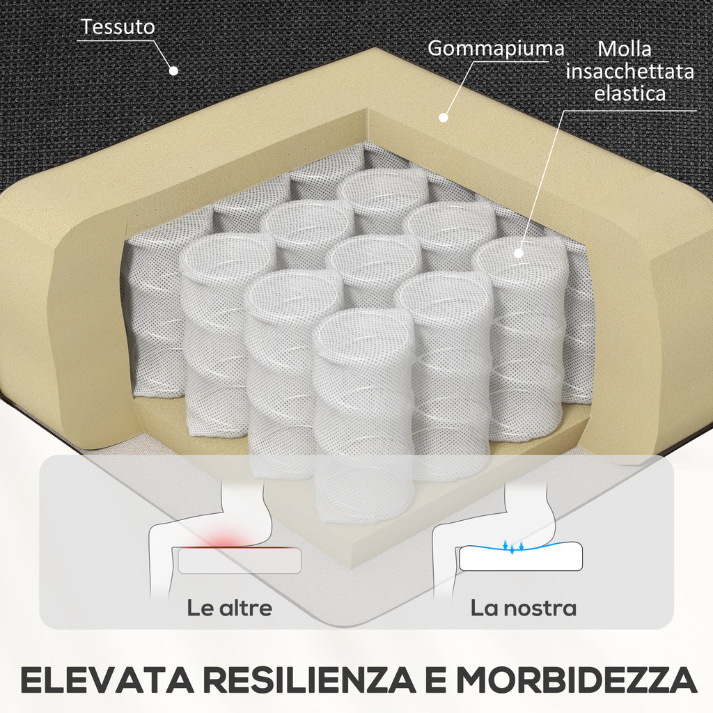 Manual Reclining at 60° with Extra Padded Fabric Chair and Footrest, Black