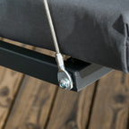 Outsunny 3-Seater Garden Swing with Adjustable Canopy, Steel and Polyester, 202x115x168 cm, Dark Grey