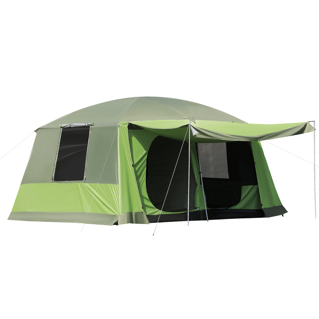 Camping Tent with Veranda, Family Tent for 8 People, Polyester, 405x305x225cm