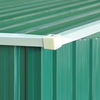 Steel Sheet Garden Tool Shed, Steel Garden Shed with Structure Base and Sliding Doors, 258x206x178cm, Green - Borge' Group Limited