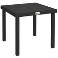 Outsunny Garden Table Wood Effect Dining Table, 78x78 cm, Black