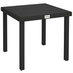 Outsunny Garden Table Wood Effect Dining Table, 78x78 cm, Black