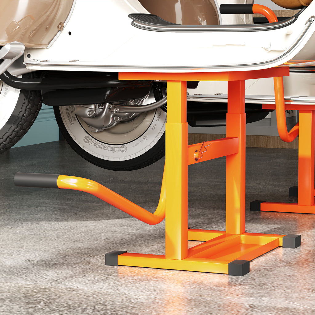 Motorcycle Stand Max 150 kg in Metal with Rubber Surface and Crank, 48x34x43 cm, Orange