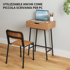 Industrial Style Vanity Table with Folding Mirror and 16 Compartments, Wood and Steel, 60x40x90 cm