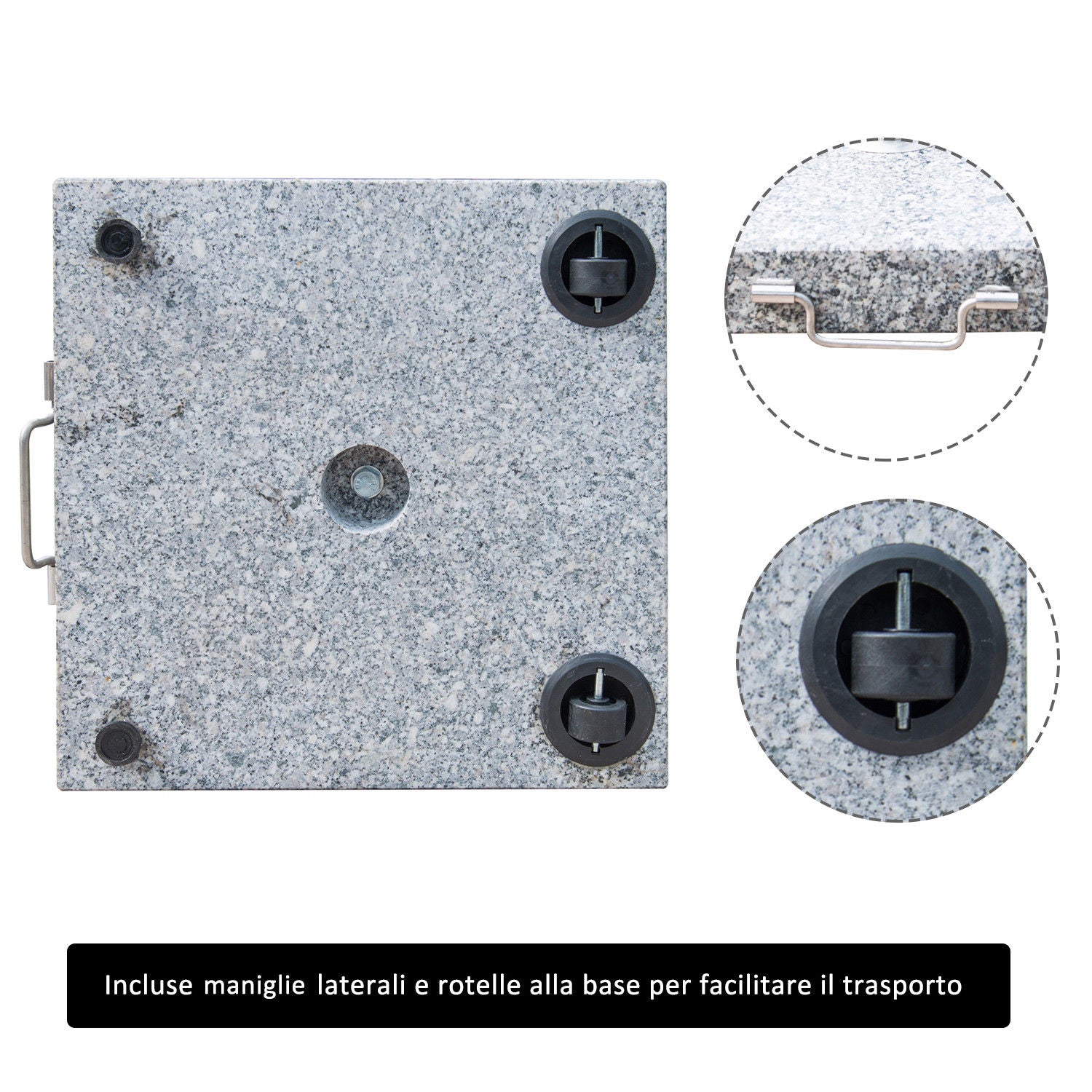 Marble Garden Umbrella Base Stand Weight 25kg 40×40×36cm