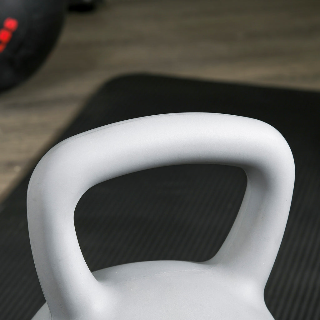 SPORTNOW Kettlebell 4kg in PVC and Metal Sand for Shoulder and Bicep Training, 19x19x26 cm, Grey