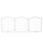 3 Section Folding Wooden Dog Gate, 154.5x29. 5x61cm, White - Borge' Group Limited