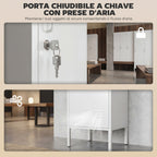 Metal Wardrobe with Lockable Door, Name Tag and Hanging Rail, 40x40x179 cm, White