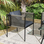 Rattan Garden Lounge Set with 2 Armchairs, 2 Seater Sofa and Glass Coffee Table, Grey