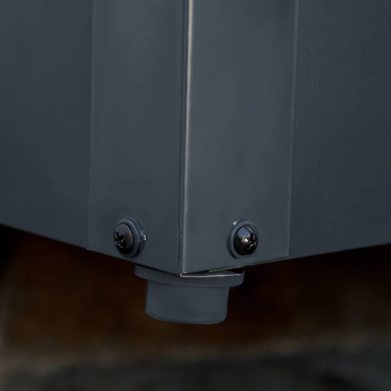 Garden Storage Bench with Key, Modern Steel Chest, Grey, 120x62x62cm - Borge' Group Limited