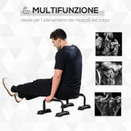Set of 2 Steel Parallel Bars with Non-Slip EPE Grip, 36x25x20 cm, Black