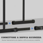 SPORTNOW Adjustable Height Steel Dip Bar with 6 Adjustable Lengths, 90-102x65x80-90 cm, Black