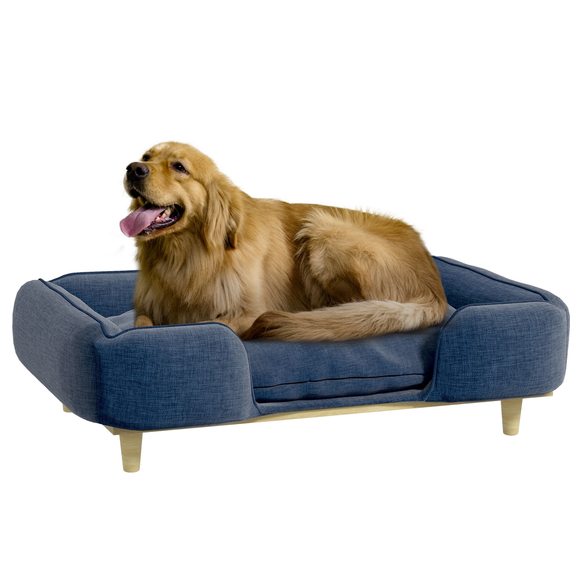 Indoor Sofa Bed for Large Dogs up to 30 kg with Removable Cushion, 96x66x24 cm, Blue