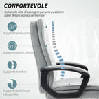 Ergonomic Office Chair with High Back, Adjustable Height and Rocking, Gray