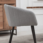 Set of 2 Modern Upholstered Chairs with Fabric Covering for Living Room and Lounge, Light Grey