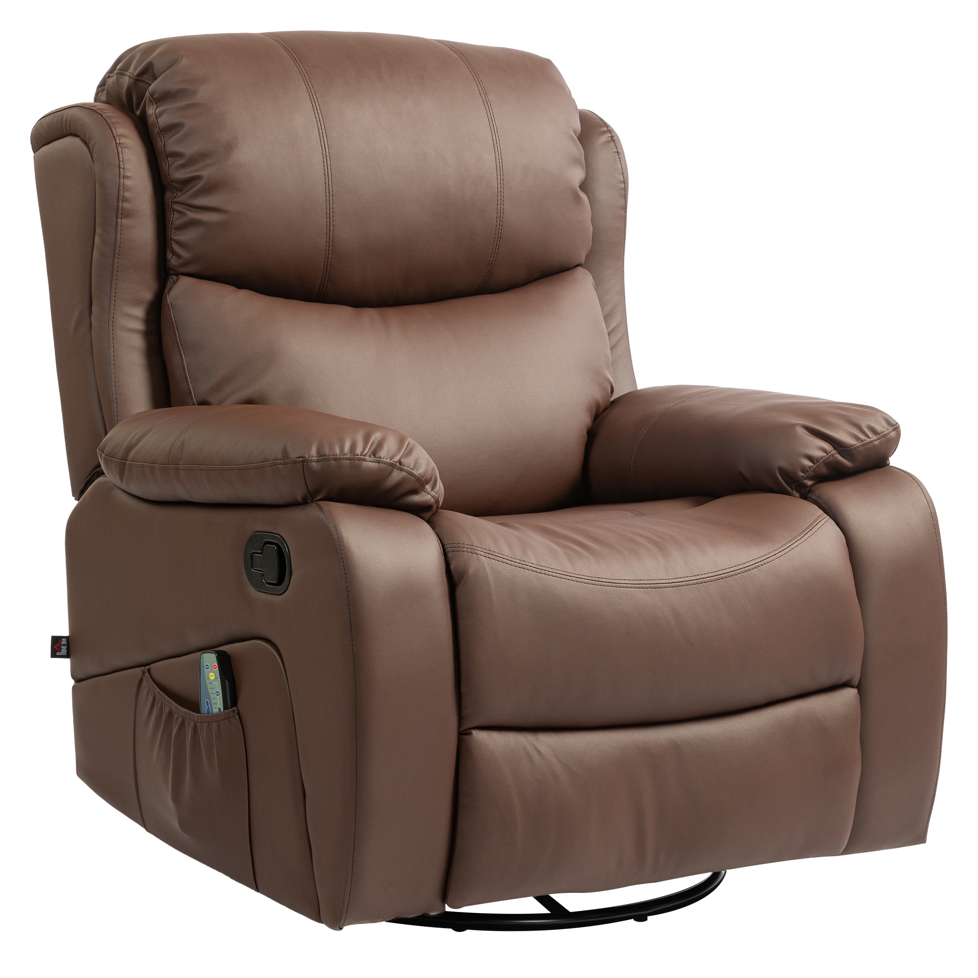 Reclining Relax Chair with 8 Massage Points, Heating and Footrest, 97x92X104 cm, Brown