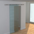 Internal Sliding Door in Frosted and Satin Glass with B3 Aluminum Track for Bathroom Kitchen Study Glass 205x 90x 0.8cm