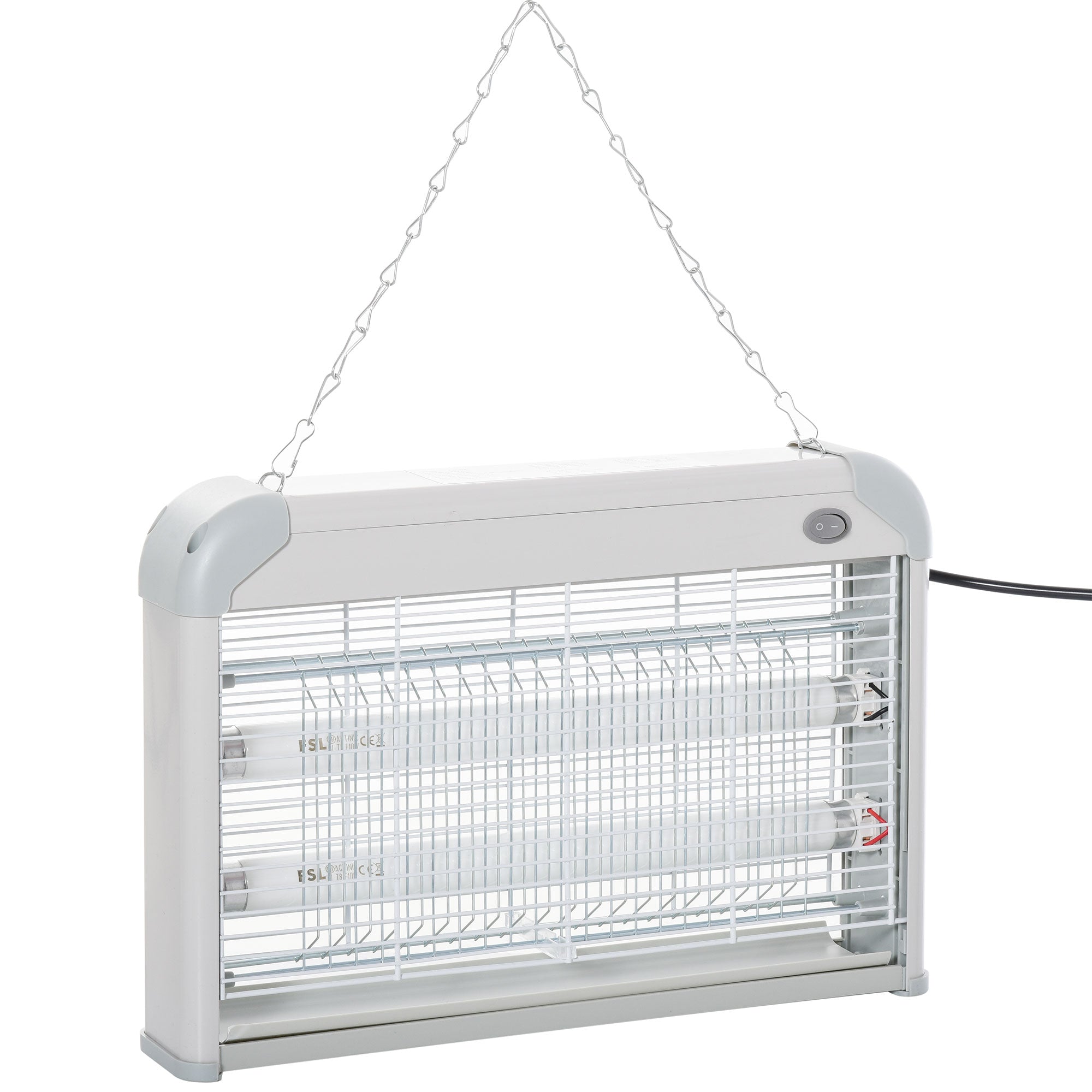 Outdoor and Indoor Electric Insect Killer with UV Mosquito Lamp for 60m², 20W Electric Mosquito Killer, Grey and White