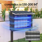 Solar Powered Outdoor Mosquito Killer Lamp with 60 LEDs and Protective Net, Black