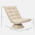 HOMCOM 360° Swivel Relaxing Chair with 5-Position Adjustable Backrest in Linen-Effect Fabric, Beige