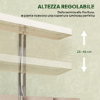 42 LED Plant Lights with 3 Pots, Timer and Dimmable Lighting, 45x18.8x47.8 cm, White