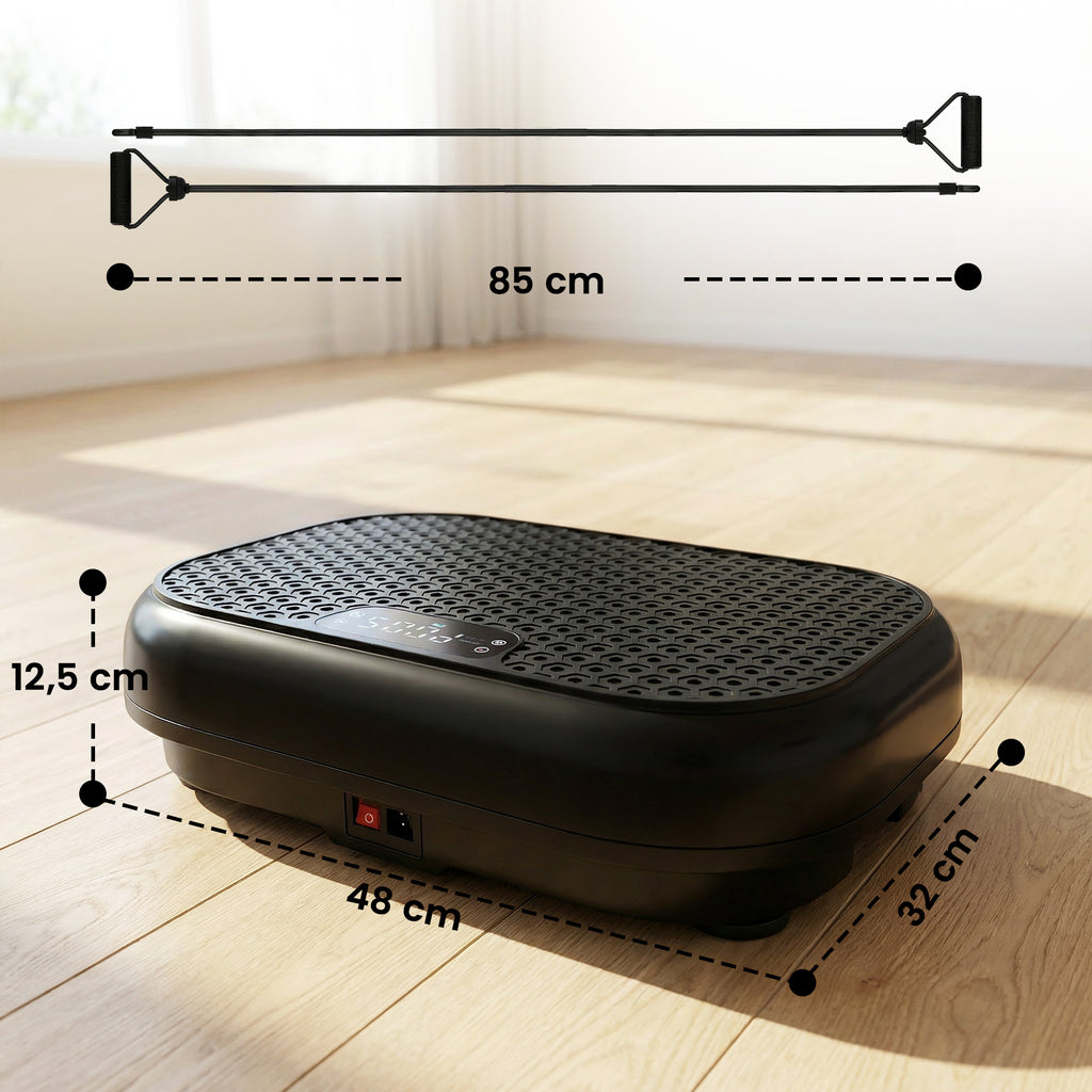 SPORTNOW Vibration Plate with 120 Speed Levels, 5 Programs and LED Display, Silent, with Resistance Bands