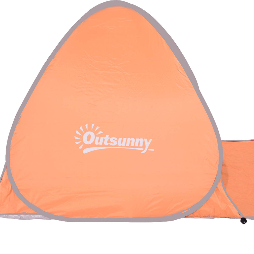 Pop Up Beach Tent with UV 30+ Protection and Transport Bag, 200x150x119 cm, Orange