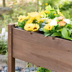 Outsunny 8-Pot Outdoor Planter with Side and Bottom Shelf, Fir Wood, 123x54x87 cm
