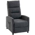 HOMCOM 160° Reclining Massage Chair with Footrest and Remote Control, 66x91x108 cm, Dark Grey Chenille