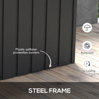 Outsunny 450L container bench with 2 wheel and handles, in steel and pp, 125.5x61.5x70 cm, dark gray - Borgè