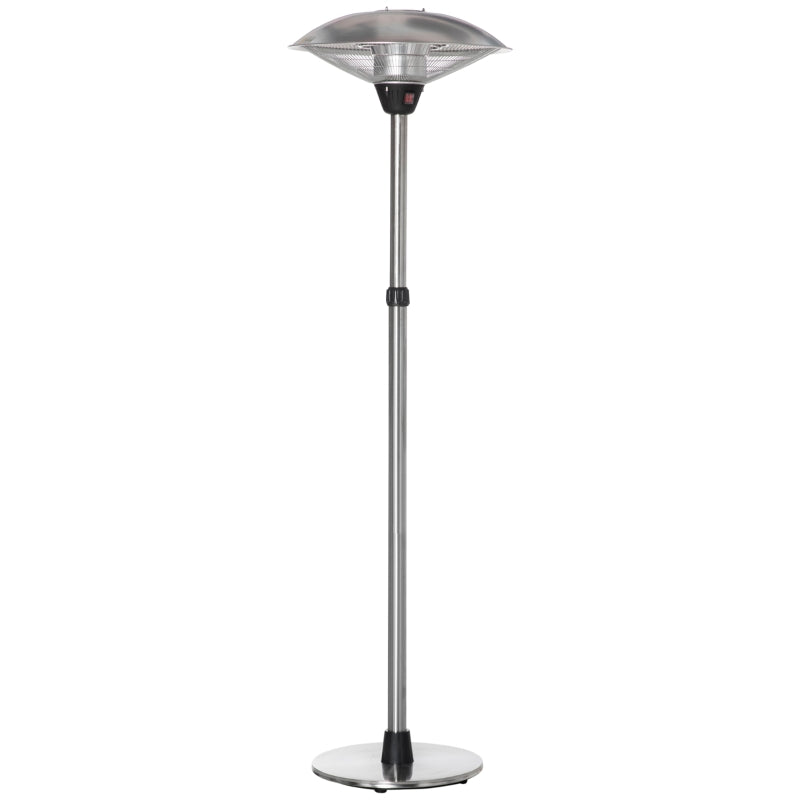 Outdoor Heater with 3 Temperatures and Adjustable Height in Steel and Aluminum, Silver