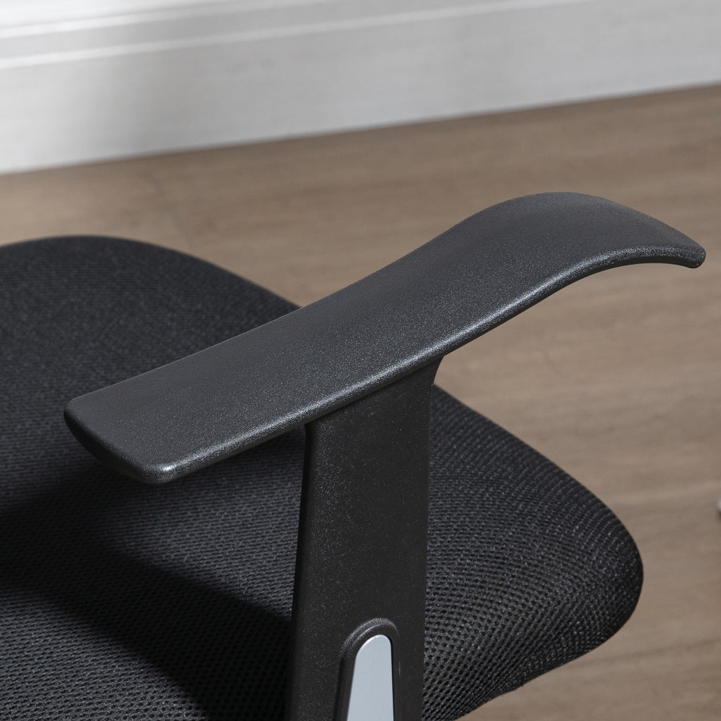 Ergonomic Office Chair with Adjustable Seat and Headrest, in Polyester and Steel, 63x62x106-114 cm, Black